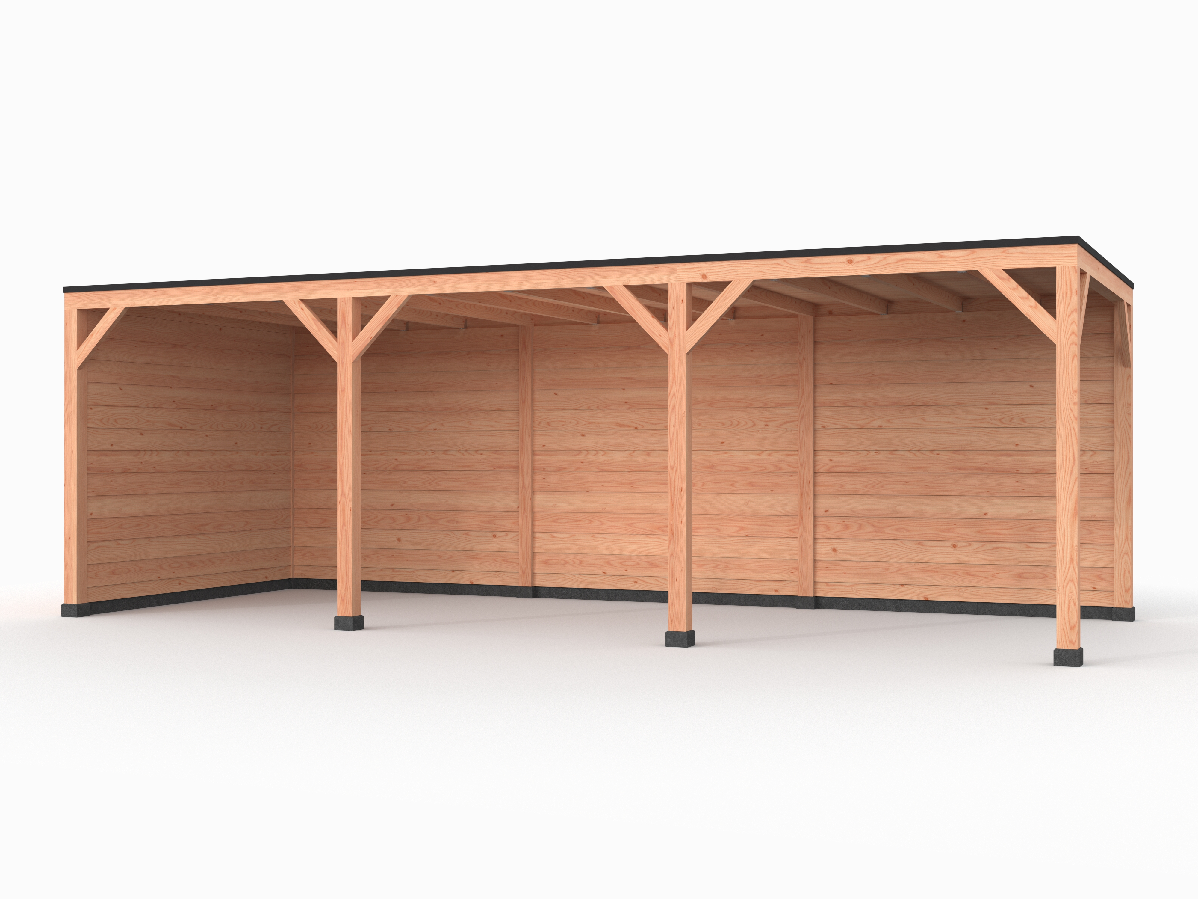 Douglas overkapping, 750 x 300, met achterwand en zijwand, Westwood Solo - Afbeelding 1